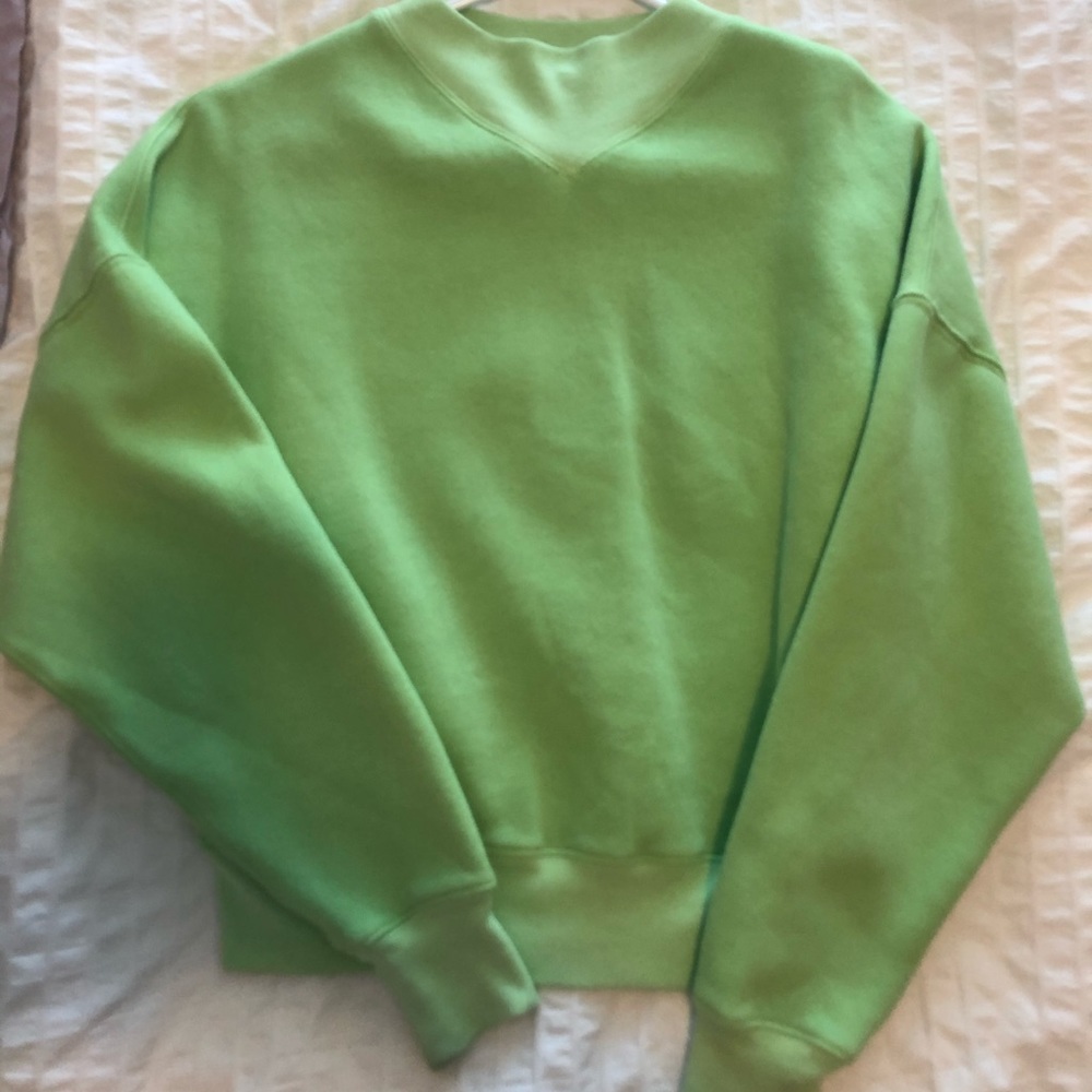 ARITZIA WILFRED lime green mock neck sweater